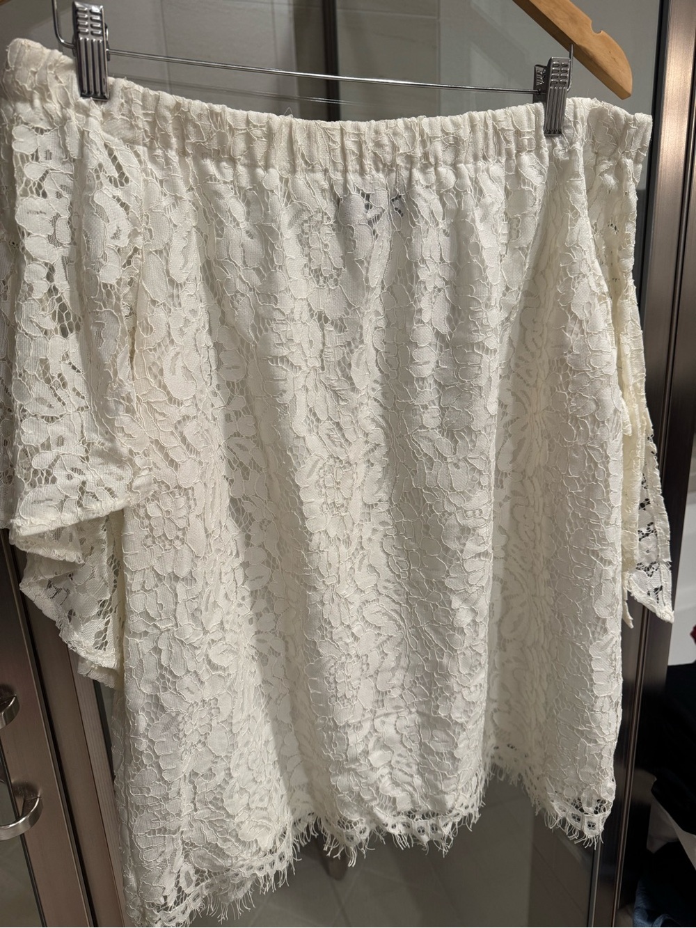 Lulus White Lace Off The Shoulder Top